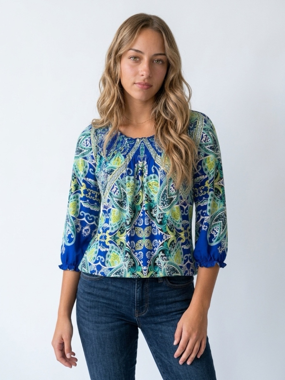 Madison Women's Paisley Tunic Blouse Multicolor Size S - Picture 10 of 10